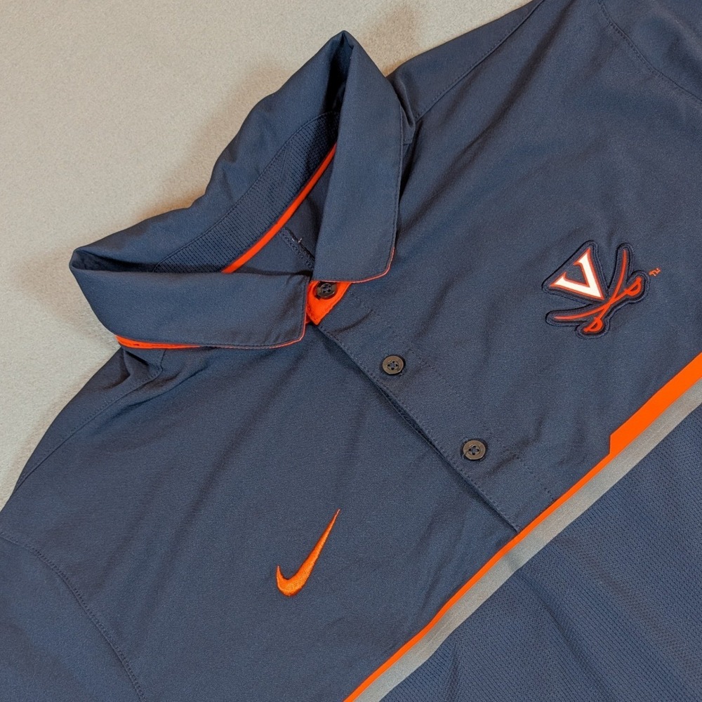 Virginia Cavaliers Nike Dri Fit Polo Shirt Men's Size Large Golf NCAA